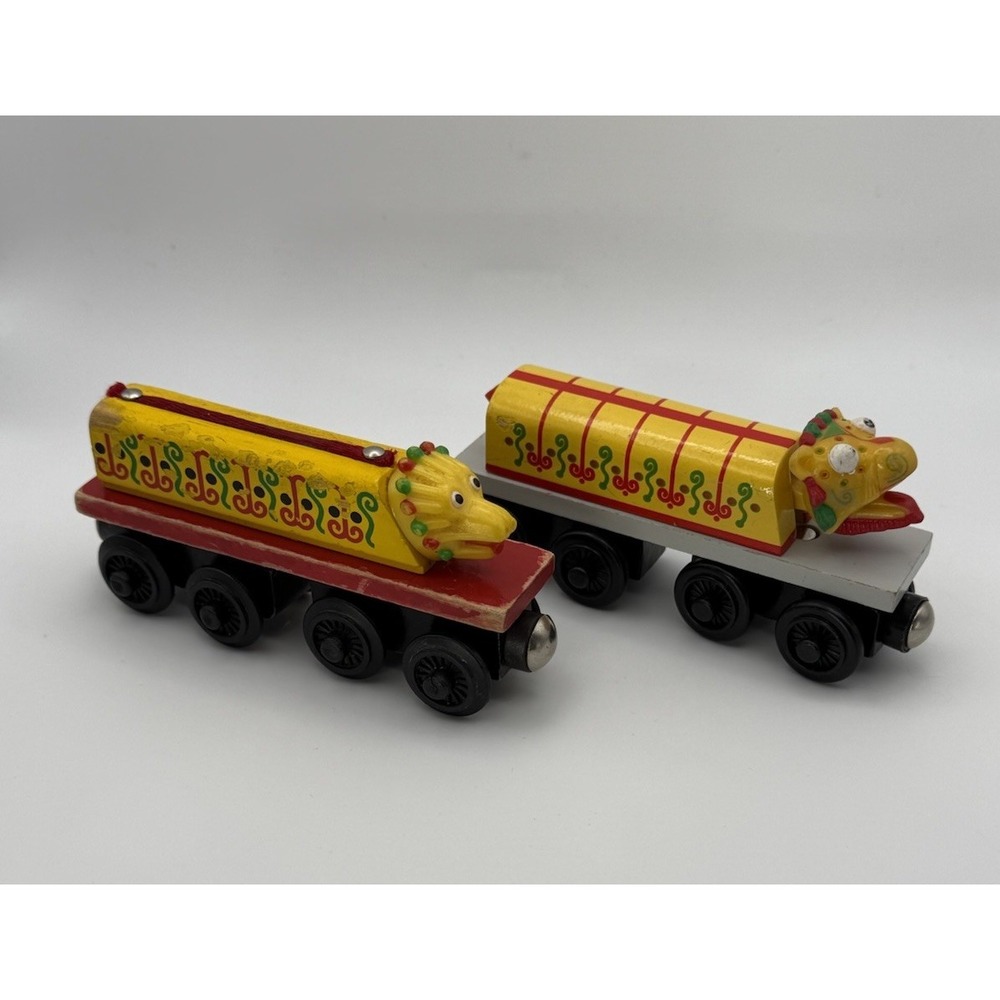 Vintage Chinese Dragons Thomas Train Wooden 1994 & 2006 Lot 2 Learning Curve
